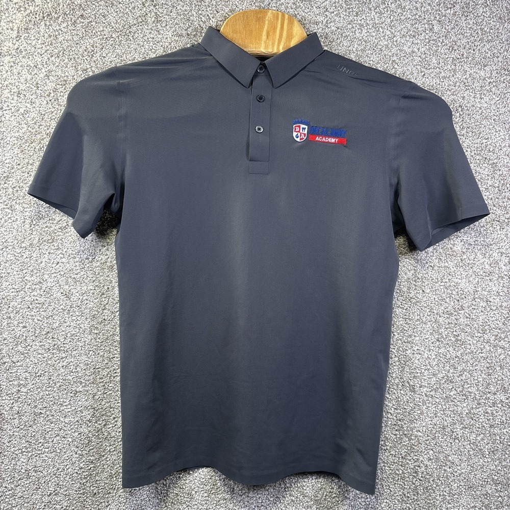 UNRL Golf Polo Shirt Mens Medium Gray Breakaway‎ Academy Performance Stretch
